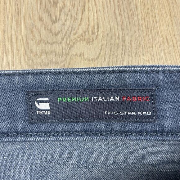 G-Star RAW 3301 Slim Jeans Mens 32x30 Blue Distressed Repair Italian Fabric - Picture 7 of 15
